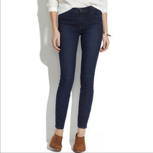 Madewell Mid Rise Dark Wash Skinny Jeans